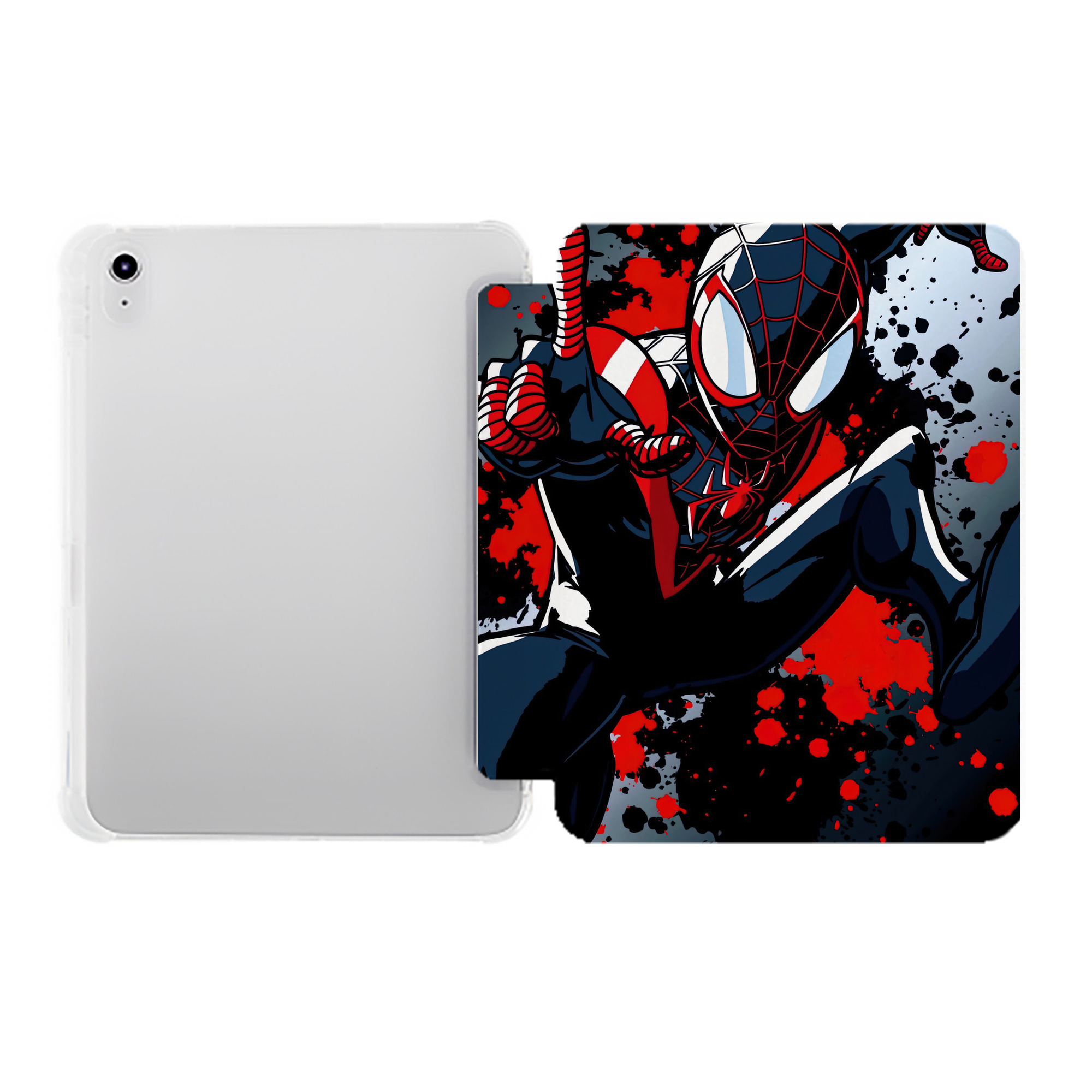 （画像用） Spider Man スパイダーマン IPad ケース ペン収納付き 三つ折りスタンド PUレザー×シリコン 対応機種9.5/10.5/10.9インチ